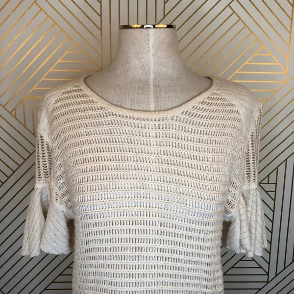 Free People Babes Only Open Weave Knit Top Ivory‎ - Image 3