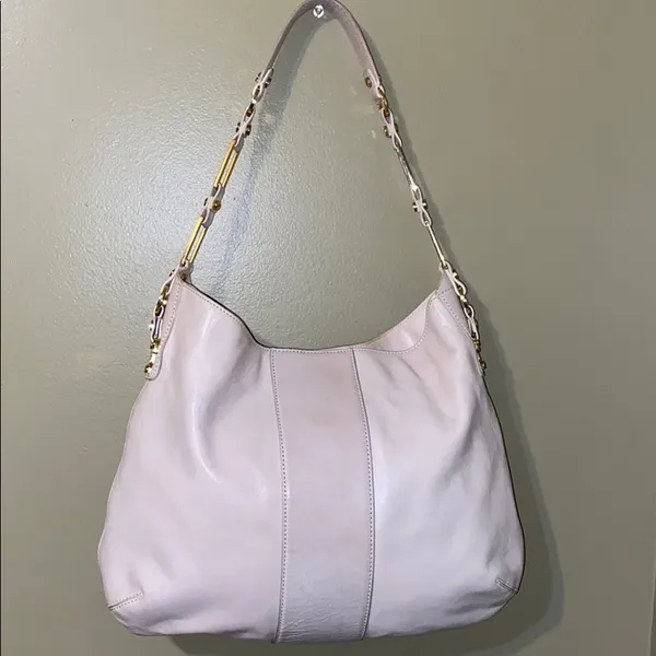 Tory Burch Taupe Leather Shoulder Bag with Gold Hardware - Image 4