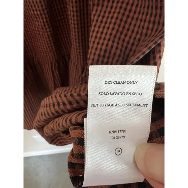 RAILS Dress Size‎ S Brown Black Khloe Russet Gingham Seersucker Mini Puff Sleeve - Image 11
