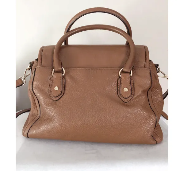 Margo Tan Leather Satchel Bag - Image 6