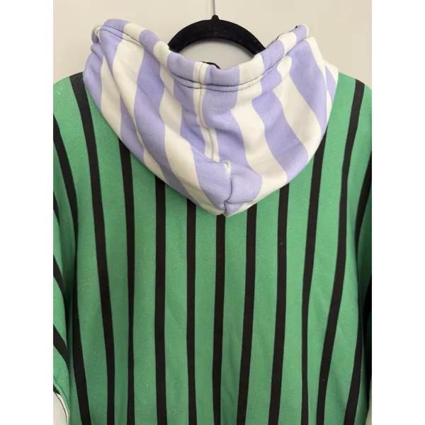 Free People Movement Free "Sprint To The Finish" Hoodie Green Stripe Women's Med - Image 4