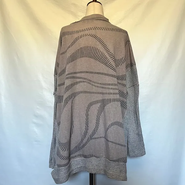 Ces Femme Abstract Tunic Womes Sweater Sz M Lagenlook Slouchy MockNeck Artsy - Image 10
