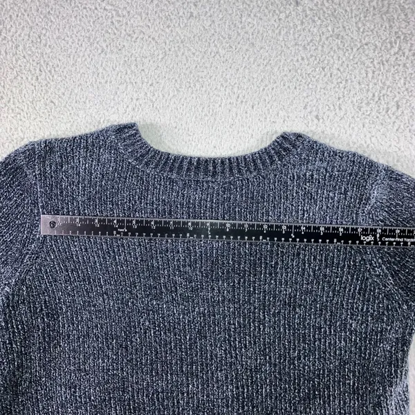 ORVIS‎ V Neck Chenille Knit Sweater Women XL Blue Marled Long Sleeve Cozy Casual - Image 10