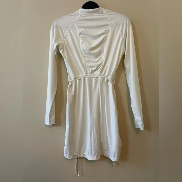 ATHLETA Tidal Ruched Long Sleeve Rash Guard Swim Cover Up Tunic Dress Size S - Image 8