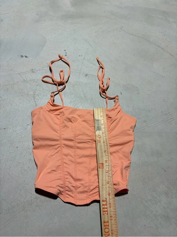 Gilly hicks Women's Peach Tie-Strap micro Corset Tank Top XS - Image 3