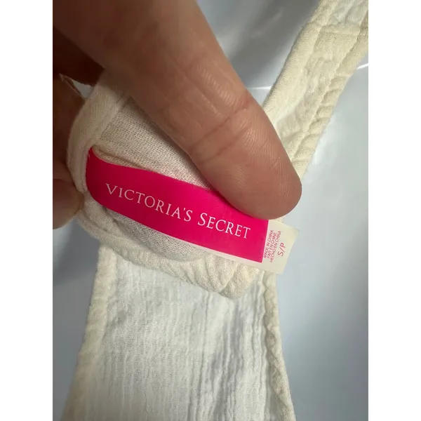 Victoria's Secret White Cotton Macrame Fringe Racerback Tank‎ Cover-Up Dress S - Image 6