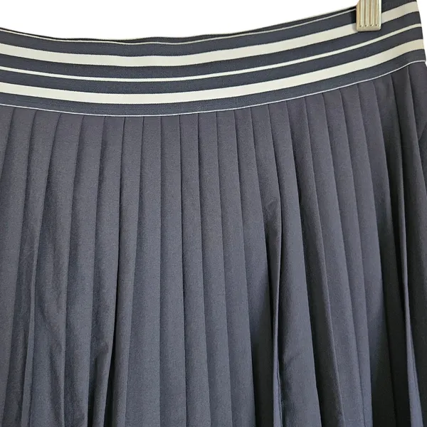 Beyond Yoga If You Pleats Tipped Elastic Mini Skirt Navy Striped Waist XL NEW - Image 11