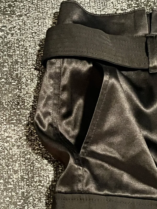 Womens Sz10 NWT White House Black Market black satin utility mini skirt - Image 6