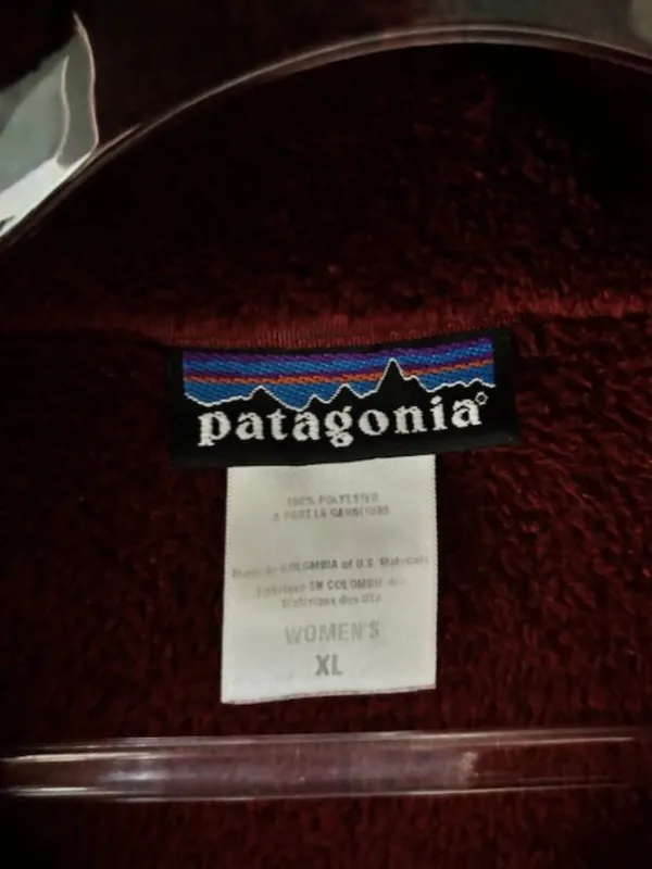Patagonia Re-Tool Snap-T Polartec Thermal Pro Fleece XL Burgundy Rust Trim Cozy - Image 10
