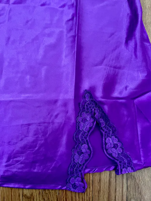 Purple Satin Nightgown Slip Dress - Image 4