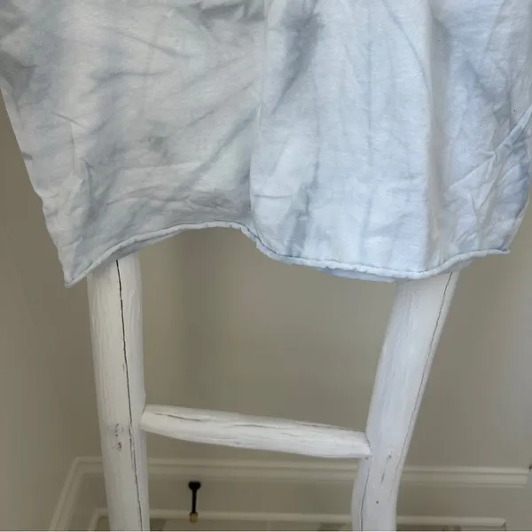 Colortone Georgia Grey and White Tie-Dye Crop Top Short Sleeve Tee Shirt Size L - Image 5