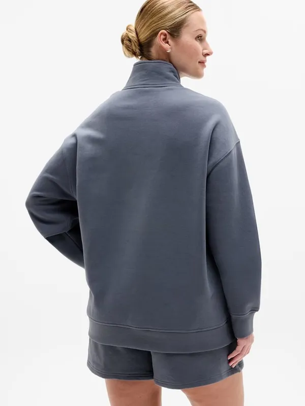 New Athleta M Forever Fleece 1/4 Zip Sweatshirt Slate Grey Medium Regular - Image 5