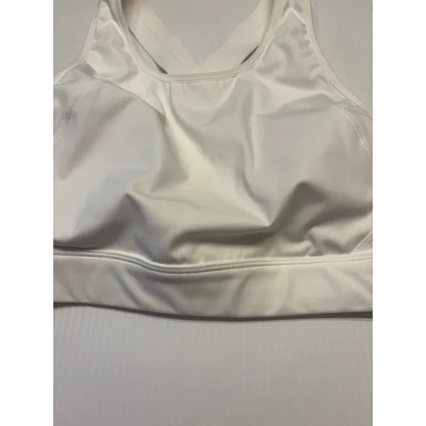 Athleta Rise Up Sports Bra Women M White High Impact Racerback 531118 Activewear - Image 2