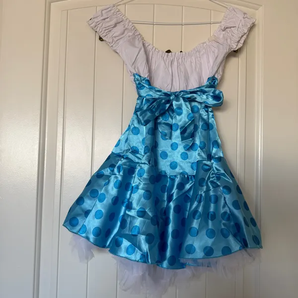 ✨💙 Fairycore Princess Mini Dress – Blue Polka Dot Satin + Tulle 💙✨ - Image 5