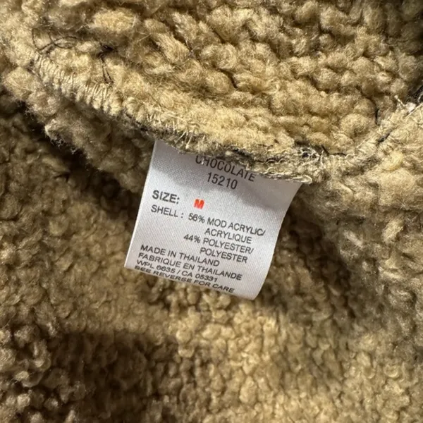 Woolrich Faux Shearling Sherpa Zip Jacket‎ Women’s Medium Brown Coat - Image 5