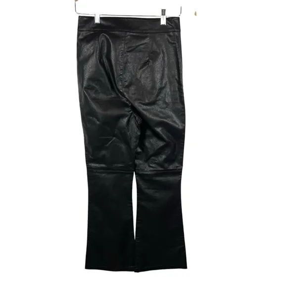 Free People Sasha‎ Kick Flare Faux Leather Pants Womens Size 4 Black Bikercore - Image 5