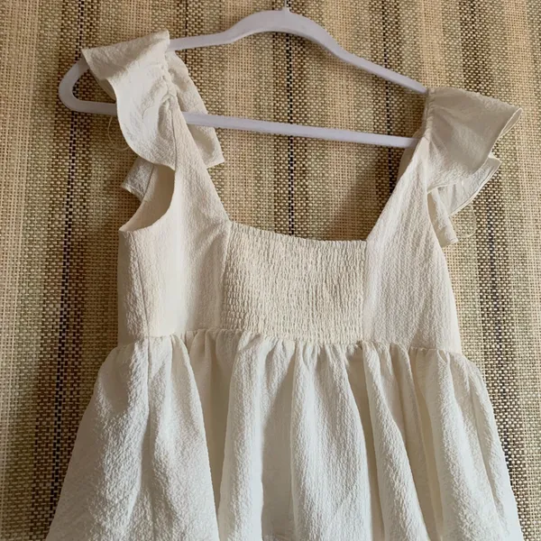 Urban Outfitters Baby Doll Top Summer Crop Top Shirt Womens Size Small White - Image 3