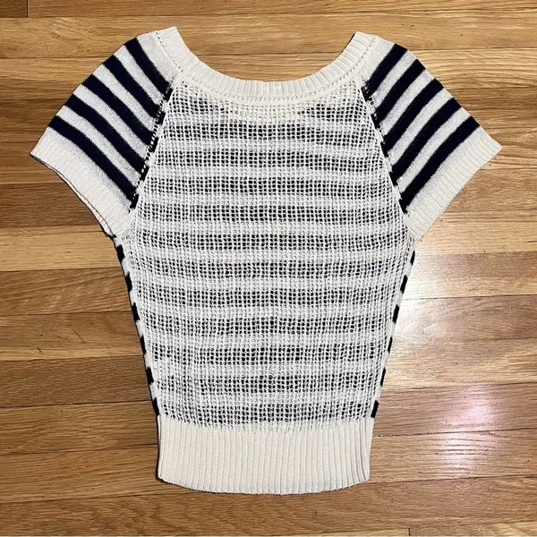 Aerie Short Sleeve Striped Knit Top - Size S - Image 76
