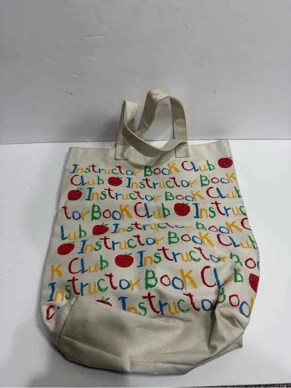 Vintage Instructor Book Club Canvas Tote Bag - Teacher Gift - Image 2
