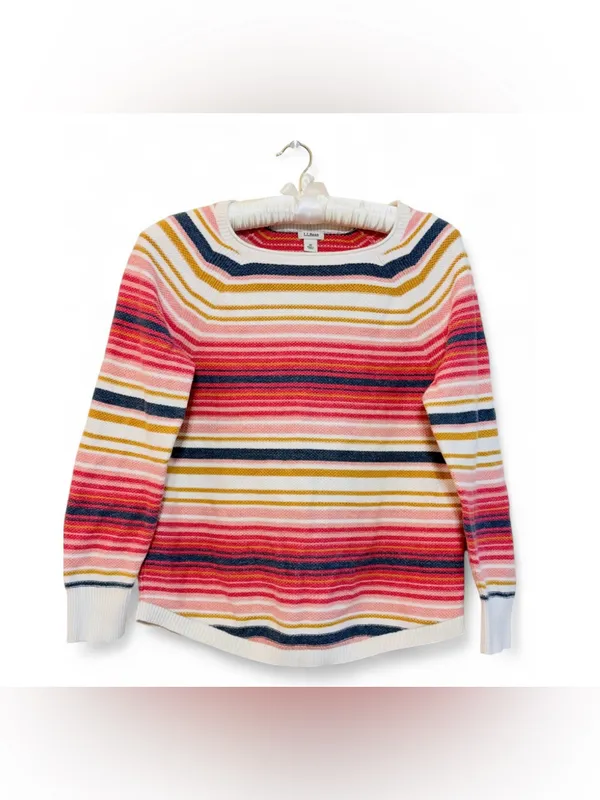 L.L. Bean Women’s Crewneck Longsleeve Multicolored Sweater Size Medium - Image 2