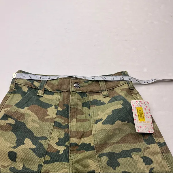 We The Free Free People Remy Camouflage Crop Jeans 25 High Rise Green‎ Camo Pants Denim NEW - Image 9