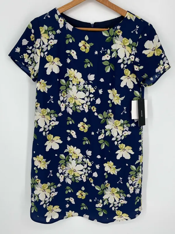 Lulus Floriana Navy Blue Floral Print Shift Dress Women’s Size Small New w/ tag! - Image 3