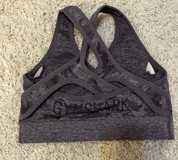 Gymshark Cross Over Camo Sport Bra Size Small - Image 2