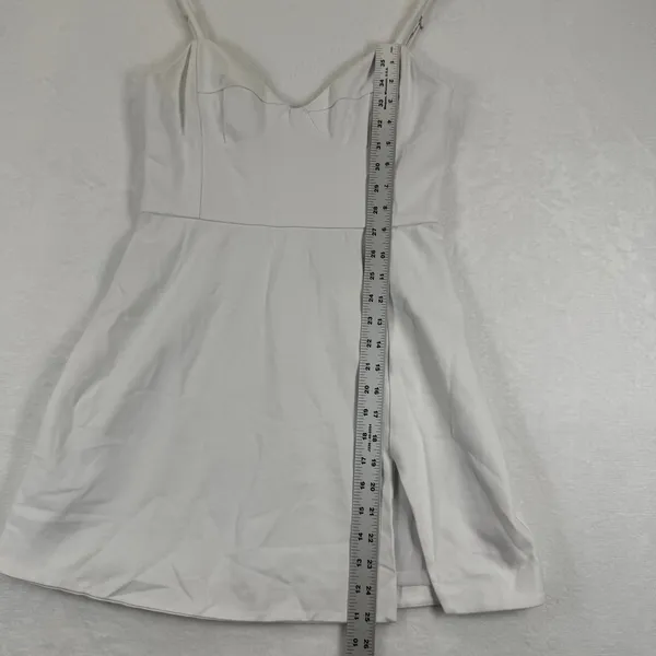 NWT NBD‎ White Bodycon Mini Dress Spaghetti Strap Slit Size M READ - Image 5
