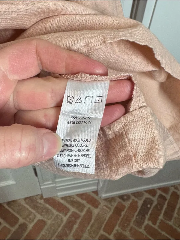 Saks‎ Fifth Avenue off the shoulder Linen cotton Tiered Dress in a peachy pink - Image 4