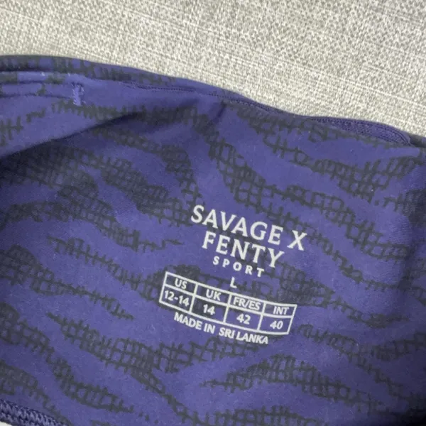 Savage X Fenty Leggings Womens L Purple Animal Print Ankle Sport Stretch Yoga - Image 7