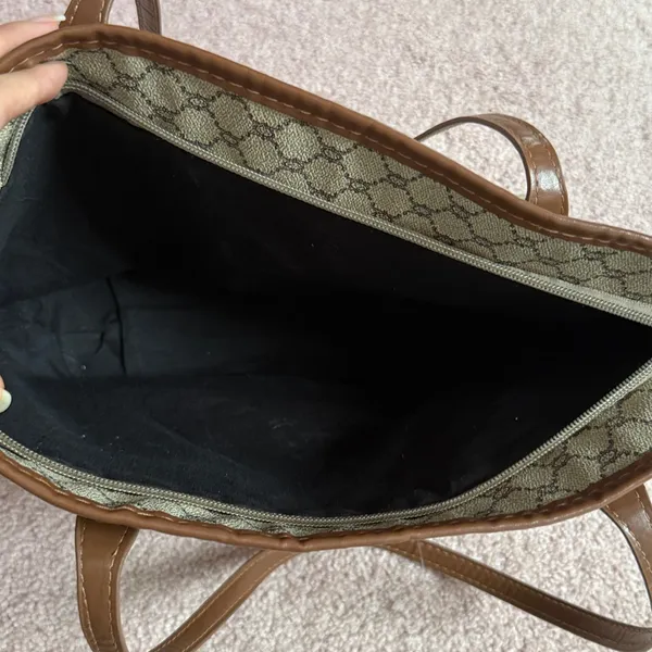 Brown Patterned Tote Bag - Image 9