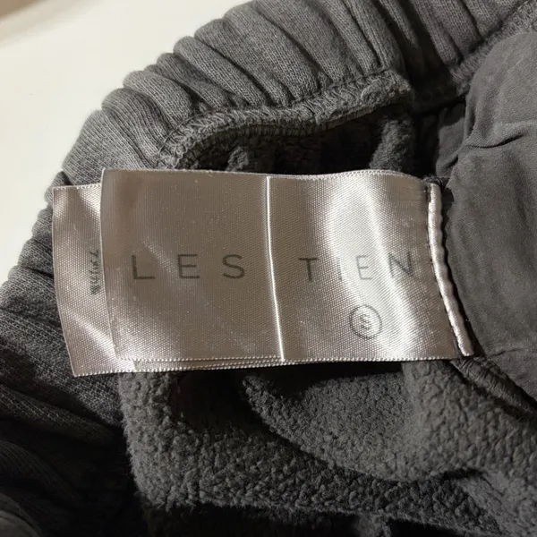 Les Tien Drawstring Waist Classic Heavy Sweatpants Vintage Black Gray Size Small - Image 15