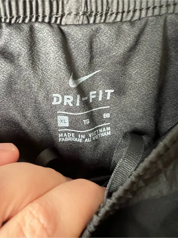 Nike Dri Fit Women’s XL Black Athletic Shorts with White Trim and‎ Gray Panels - Image 2