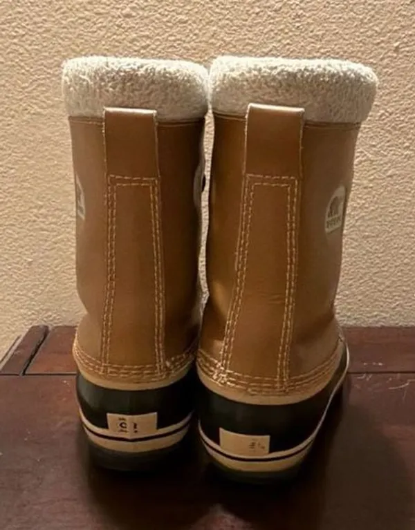 SOREL Vintage Winter Carnival Tan Boots Cozy Gorpcore Warm Fleece Lined - Image 4