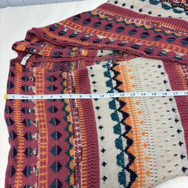 Easel Multicolor Oversize‎ Patterned Boho knit cardigan Size S - Image 7