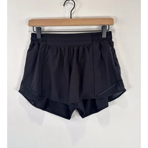 Lululemon Women Shorts Black Hotty Hot Athletic Lined High Rise Stretch Size 8 - Image 4