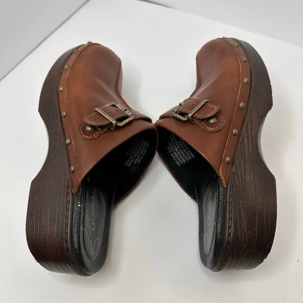 ABEO Fay Leather Clogs Mules Comfort Shoe Arch Support Womens Size 7.5 Brown - Image 9