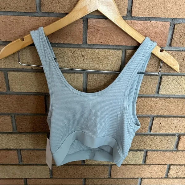 NWT Steve Madden Women’s Ribbed Stretch Bralette Puritan Gray Size Medium - Image 5