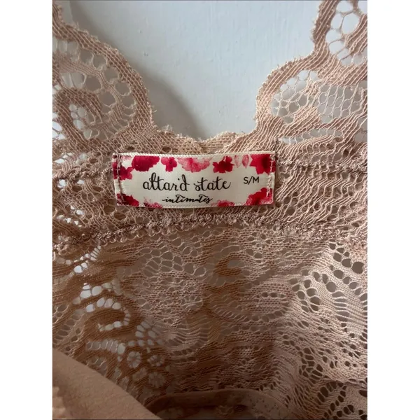 Altar'd State Lace-Trim Bralette in Nude Tan Size Small - Image 2