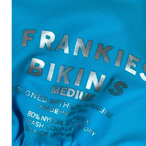 Frankie’s Bikinis Blue Triangle Bikini Top size M - Image 3
