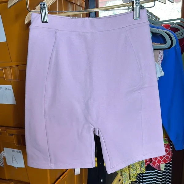 NWT Oh Polly Pink Double Lined Compression Bike Shorts Size 6 Athleisure - Image 3