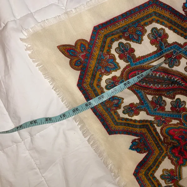 Vintage Colorful Paisley Patterned Scarf 30”x30” - Image 6