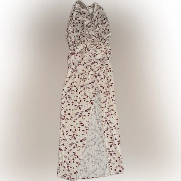 NWOT Free People Daria Graphic Maxi Dress in Ivory Combo open back M - Image 3