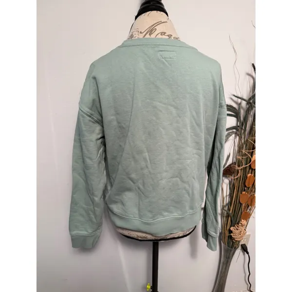 Pact Organic Cotton Herb Seed‎ Packet Graphic Sweatshirt Sage Green Womens L - Image 3
