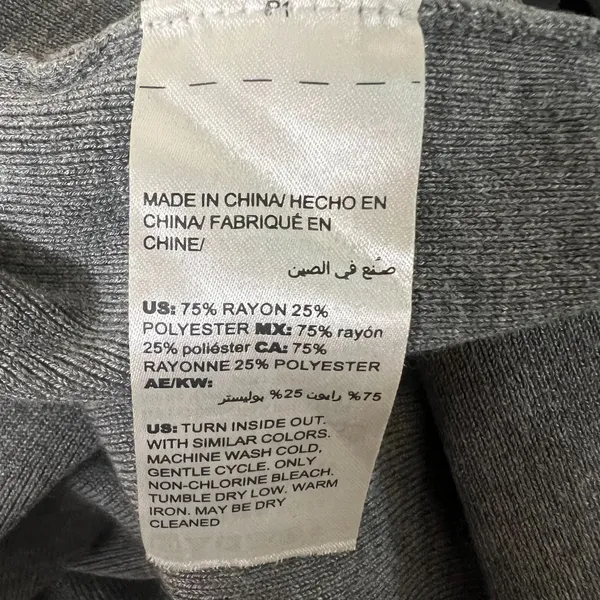 Chico's Cardigan Womens Size 1 Gray Knit Delicate Pearl Embellishment Open Front - Image 6