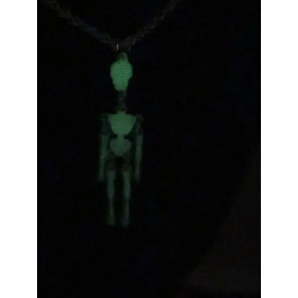 Skeleton Necklace Moveable Limb Steampunk Punk Skull Glow In The Dark Necklace - Image 3
