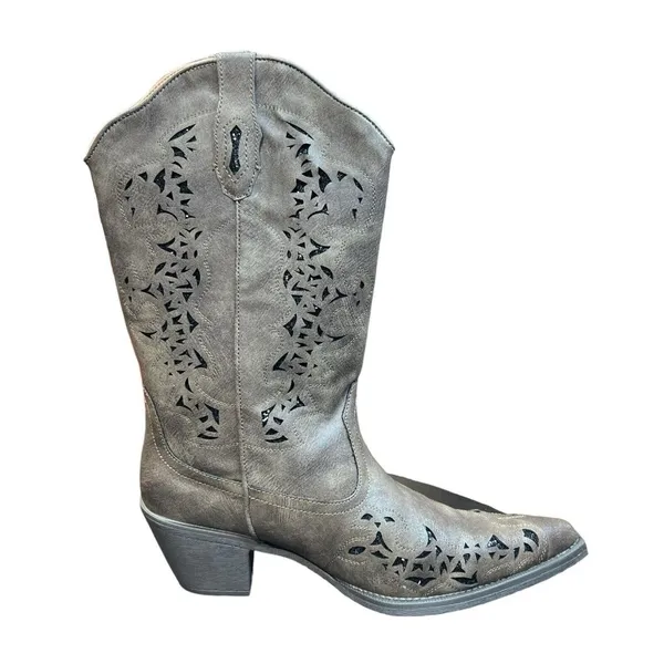 Roper Women's Alisa Metallic Inlay Boot - Pointed Toe -‎ 09-021-1556-1020 BR - Image 4