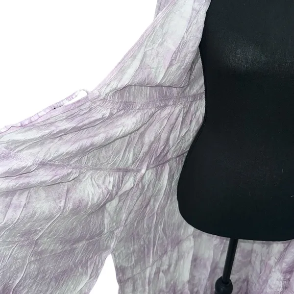 Easel Women's Kimono Purple‎ and White Marble Floor Length Size Small SS Beach - Image 7