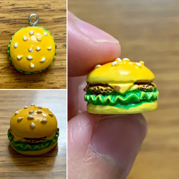 Cheeseburger Charm Pendant Yellow - Image 2