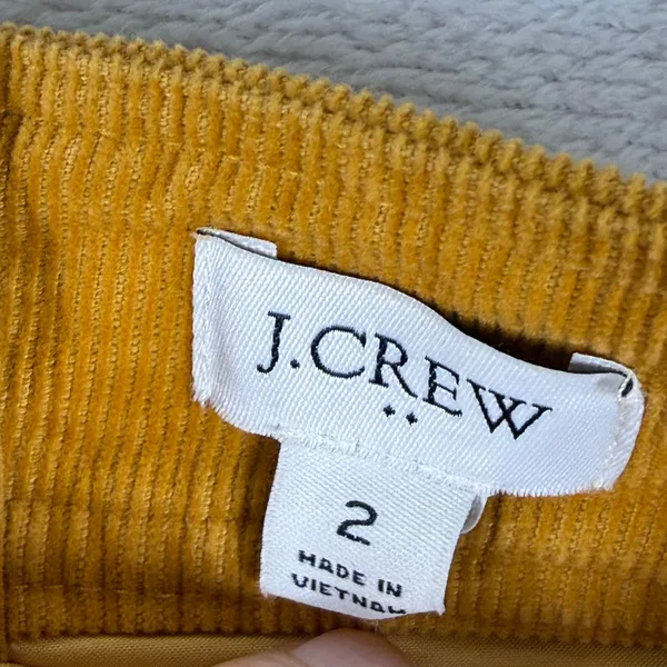 J.Crew Womens Corduroy Mini‎ Skirt Mustard Yellow A-Line G8210 Size 2 NEW - Image 2